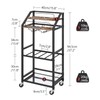 MAHANCRIS Bar Cart with Mirrored Shelf, Serving Cart for Home,