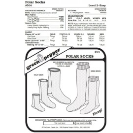 The Green Pepper Inc. Polar Socks #504 For Adults and Children Slipper Sock Sewing Pattern (Pattern)