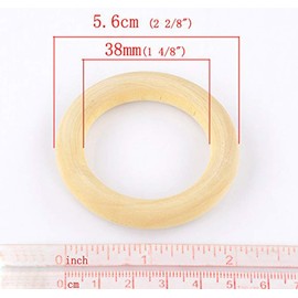 PEPPERLONELY Brand, 20 Natural Wood Rings 2-2/8" (56mm)