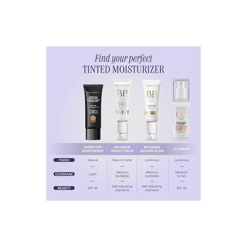 Marcelle BB Cream Golden Glow Beauty Balm, Universal Shade, Hypoallergenic