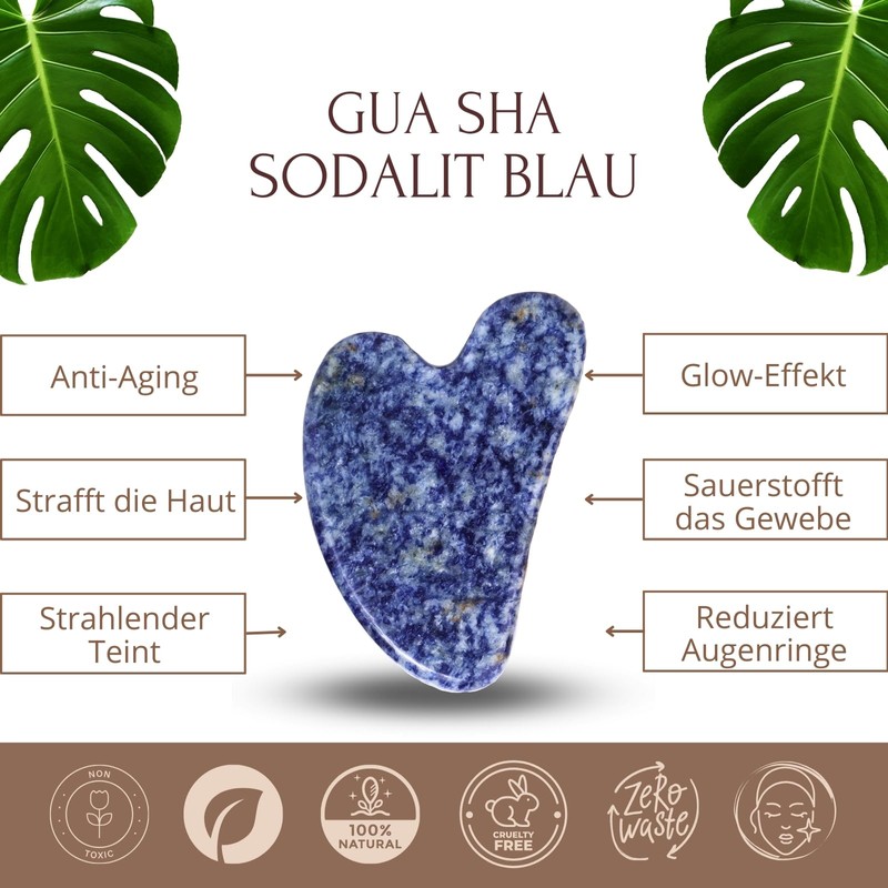 Sun & Sia - Natural Stone Gua Sha - Blue