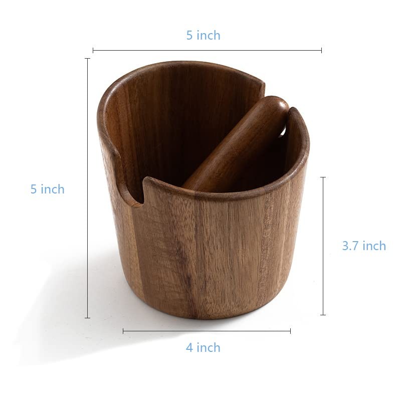 Ytnjzl 5 inch Coffee Knock Box espresso knock box,Wood Bin
