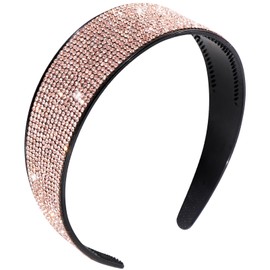 AMCAMI Rhinestone Jeweled Headband with Teeth Diamond Headband Bling Sparkly Glitter Headbands for Women