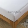 bienDo Fitted Sheet 140 x 200 cm, White, Bamboo, Ideal