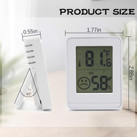 2 PCS Home Indoor Hygrometer, Mini Indoor Thermometer, Temperature and Humidity Monitor, Reptile Thermometer - Houses, Greenhouses,Baby Room,Office, Incubator