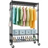 M MZG Heavy Duty Rolling Garment Rack 3 Tiers Adjustable