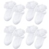 MEMOFYND 4 Pairs Lace Socks, Ruffle Socks, Ballet Socks, Lace