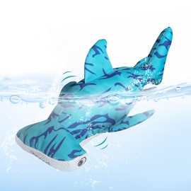 ALL FOR PAWS Hammerhead Shark Water-Absorbing Dog Toy, Interactive Pool Toy for Summer, Beach and Lake Play