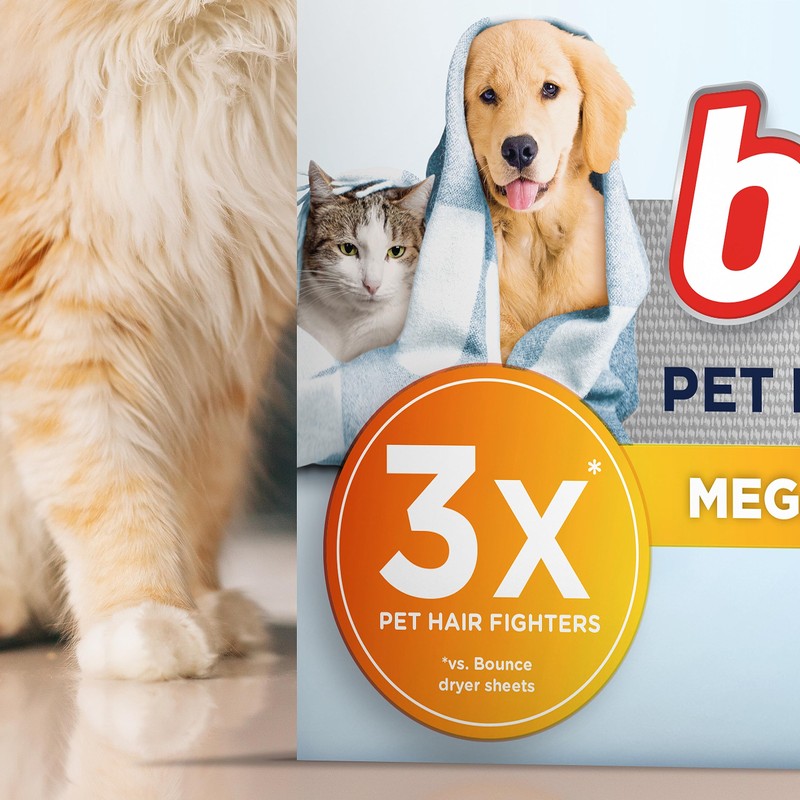 Bounce Pet Hair and Lint Guard Mega Dryer Sheets with