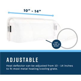 FILTERWOW Unbreakable Clear Plastic Heat and Air Vent Deflector-Magnetic and Adjustable 10-14 Inches for Use On Floor Vents, Sidewalls, and Ceiling Registers 6 Pack