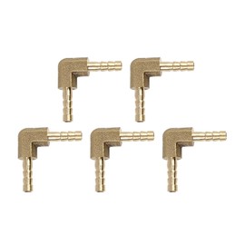 5pcs 4mm Brass Barb Elbow 90 Degree Male Thread Connector for Car Air Water Gas Oil