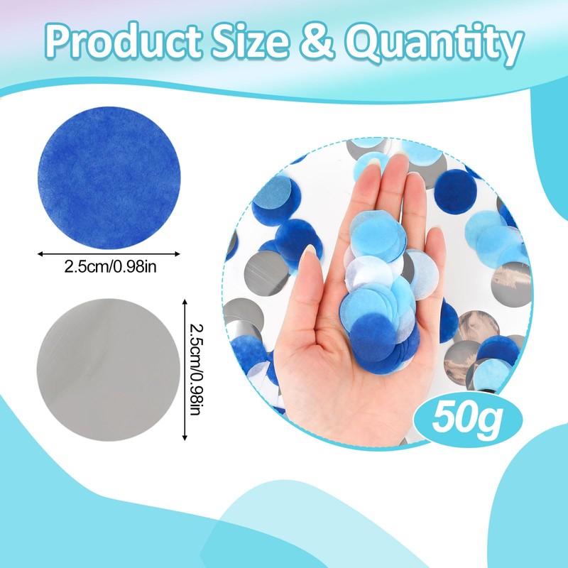 Confetti 6000 Pieces, Confetti Round Confetti Birthday Wedding (Blue)
