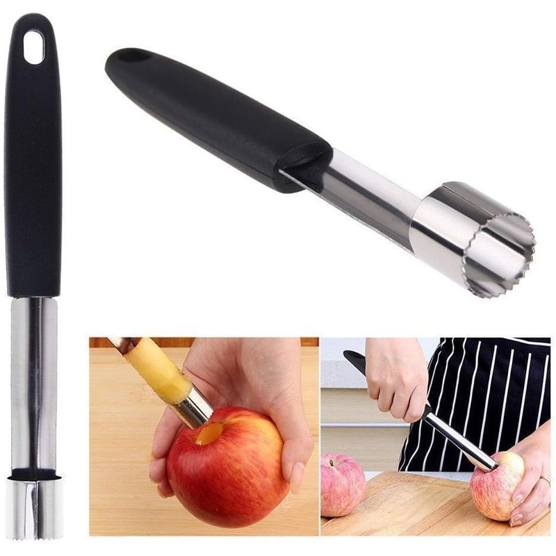 1Pc Black Stainless Steel Core Seed Remover Fruit Apple Pear