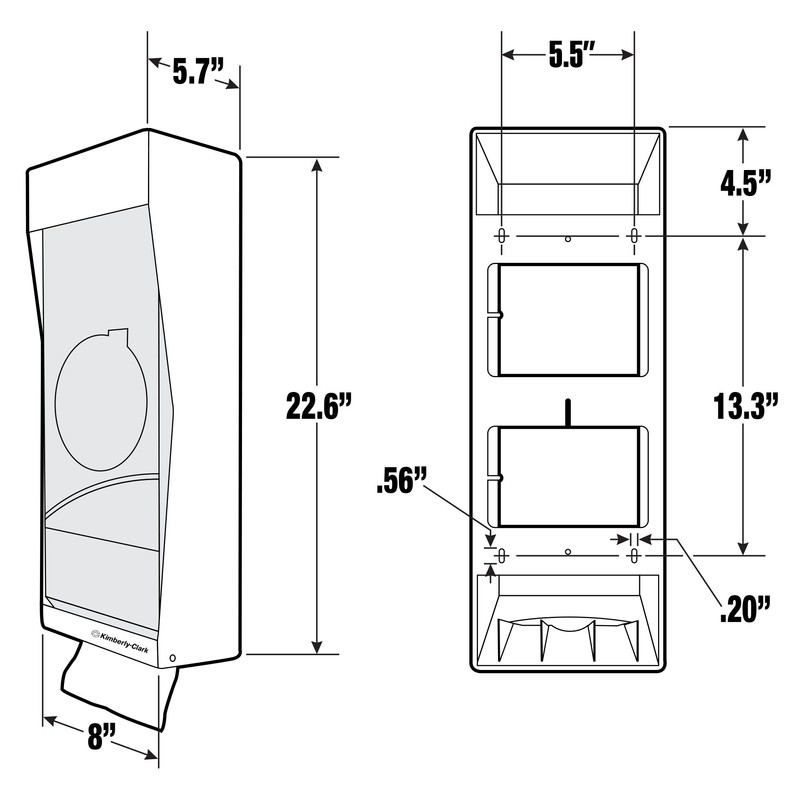 Scott Mega Cartridge Napkin Dispenser System (09023), for Scott Disposable