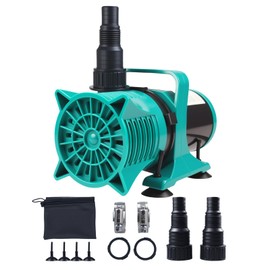 Shcazhcx 100W 1800GPH Outdoor Pond Pump, Ultra Quiet Fountain Pump with 20FT Power Cord and Multiple-hose Adapters for Koi Pond, Waterfall, Fountain, and Aquarium, Waterfall Pump, UL Listed