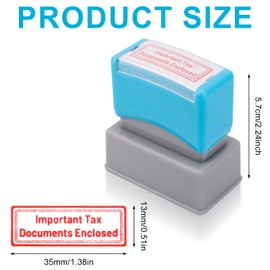 2pcs Important Tax Documents Enclosed Stamp, Self Inking Office Stamp Red Pre-Inked Scanned Stamper for Business Work Message Supplies