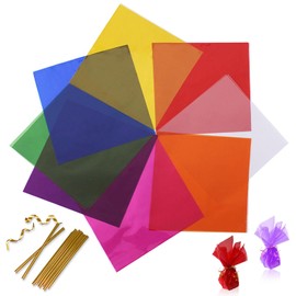 Color Cellophane Cellophane Paper Set of 80 Color Cellophane Children's Handicrafts DIY Decorative Packaging Transparent Paper Cellophane Packaging