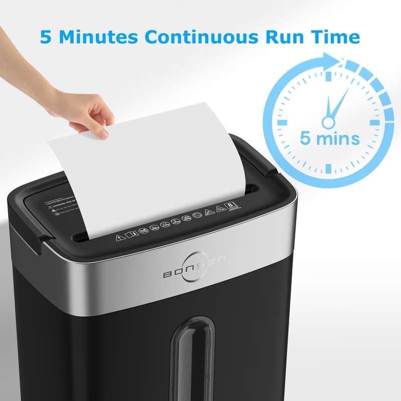 BONSEN Shredder for Home Office, 4 Gallons 8-Sheet Cross Cut