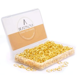 EADNOVA 10mm Jump Rings Gold Jewelry Jump Rings for Jewelry Making Open Jump Rings for Keychains (900Pcs)