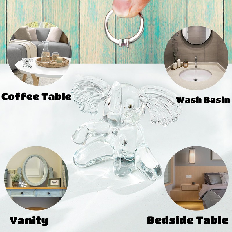 QFkris Crystal Elephant Ring Holder for Women, Engagement Wedding Ring