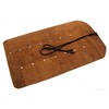 12 Pocket Suede Leather Tool Roll for Woodcarving Knives and