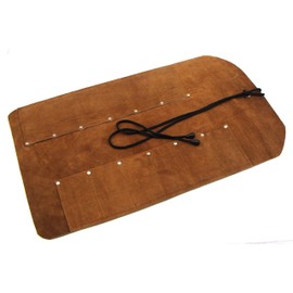 12 Pocket Suede Leather Tool Roll for Woodcarving Knives and Other Smaller Tools