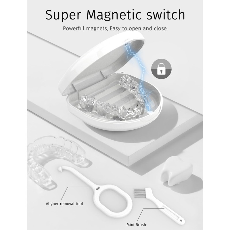 HEMILAB Retainer Case, Compatible with Invisalign, Vivera, Slim Aligner Case
