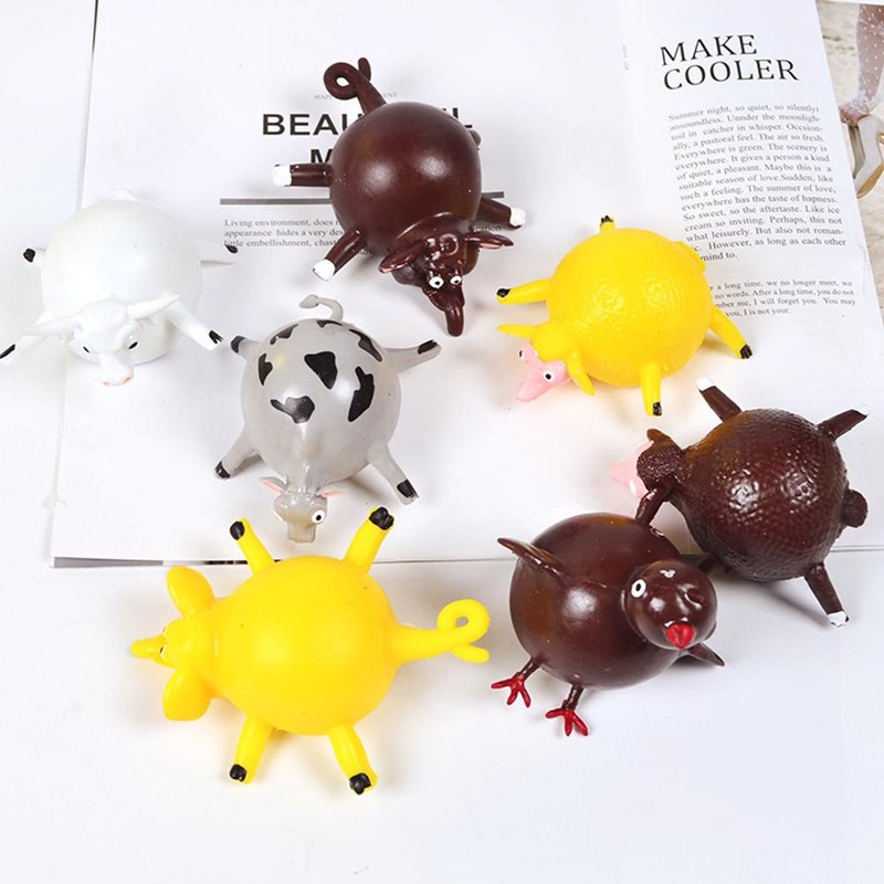 12PCS Kids Inflatable Blowing Vent Balloons Toy TPR Animal Squeezing