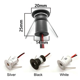 ruimeimei 9pcs 12V 1W Recessed Celling Light for Kitchen, Stairs, Closet, Hallway, Artwork Mini Light, DIY Lighting, Embedded Showcase Light, Cabinet Downlight (30D White, Black Shell)