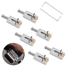 Tremolo Saddle 6 Pieces Bridge Tailpiece Electric Guitar Replacement Parts with 2 Screws, Electric Guitar String Rider Tremolo Bridge Saddle with Roller Electric Guitar Bridge Tailpiece for Spare