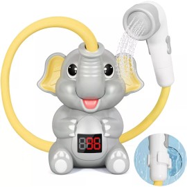 ZKP Baby Bath Toys with Shower Head Elephant Design Bathtub Sprinkler with LED Light