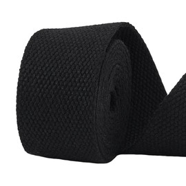 AHANDMAKER 11 Yards Heavy Cotton Webbing Black Webbing Straps 1.5 Inch Weave Straps for Bag Handles, Bag Strap, Tote Bag, Cloth Belt, Arts and Crafts, Making Outdoor Supplies