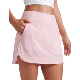 CRZ YOGA High Waisted Golf Skirts for Women A Line Tennis Athletic Casual Skort with Inner Shorts Pockets Strawberry Pink XX-Small