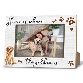 Fihjm Golden Retriever Picture Frame, Golden Retriever Birthday Memorial Gifts for Women, Dog Mom Gifts Pet Dog Photo Frame 4x6 Photo, Mother's Day Desk Shelf Decor /01