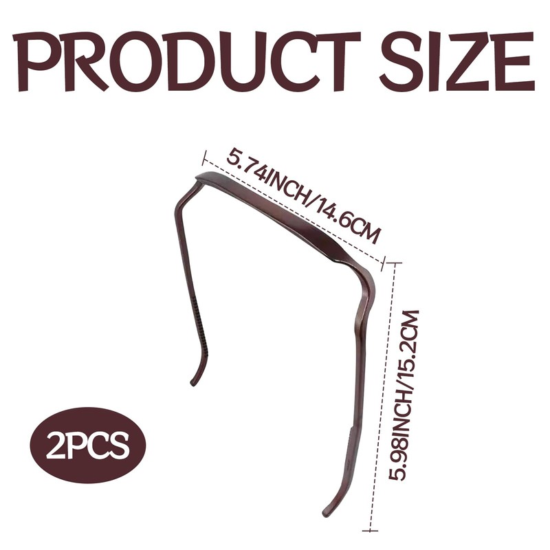 2PCS Curly Thick Hair Large Headbands, Plastic Sunglass-Style Headbands, Stylish