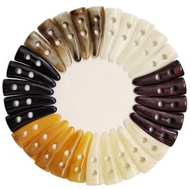 30pcs 6 Colors 5cm Acrylic Horn Imitation Tooth Toggle Buttons Compatible with Coat Jacket Blazer Cream Bone