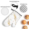HSYOYO White Gold Marble Oven Mitts and Pot Holders Sets