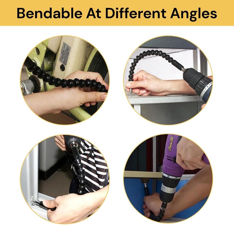 Spendeal Flexible Drill Bit Extension Hex Soft Shaft, Flexible Screwdriver