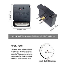 DEEWISH Exclusive DCF Radio Clock Movement Set with 4 Pairs of Hands - Quiet Wall Clock Craft Kit, Clock Movement for Wall Clock, Ideal for DIY Watch Projects - Precise & Reliable, 72 x 56 x 19 mm