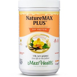 Maxi-Health NatureMAX PlusTM Energy Support Meal Replacement Drink Soy Protein Powder - Sugar Free Diet Supplement - 1 Lb - Natural Vanilla Flavor - Kosher Vitamin