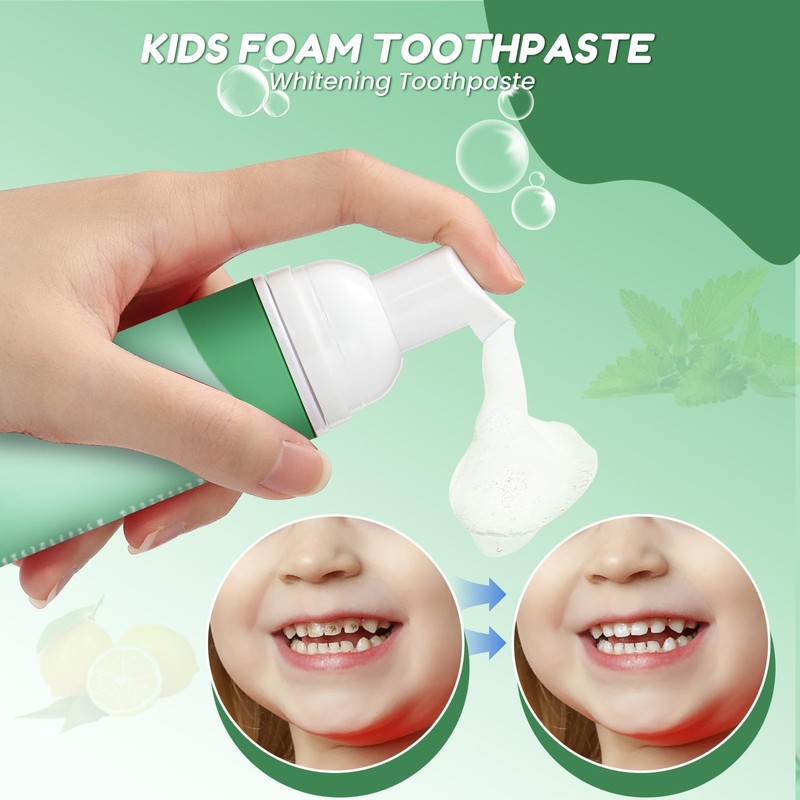 Fluoride Free Foam Kids Toothpaste - Natural Teeth Clean and