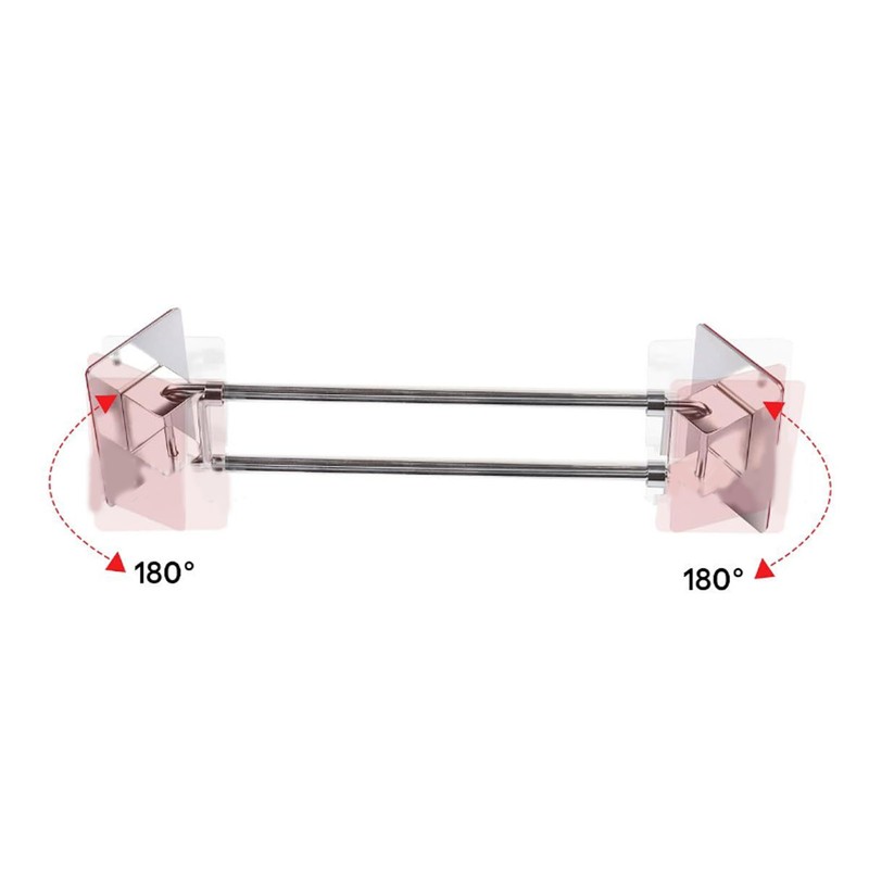 195‑345mm RV Shower Corner Storage Bar Stainless Steel Adjustable Bathroom