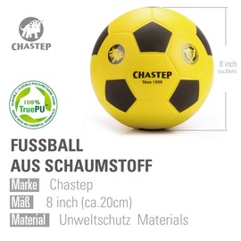Chastep 8" Foam Soccer Ball Foam Ball Perfect for Kids or Beginners Play and Train Soft Kick & Safe (Yellow/Black)