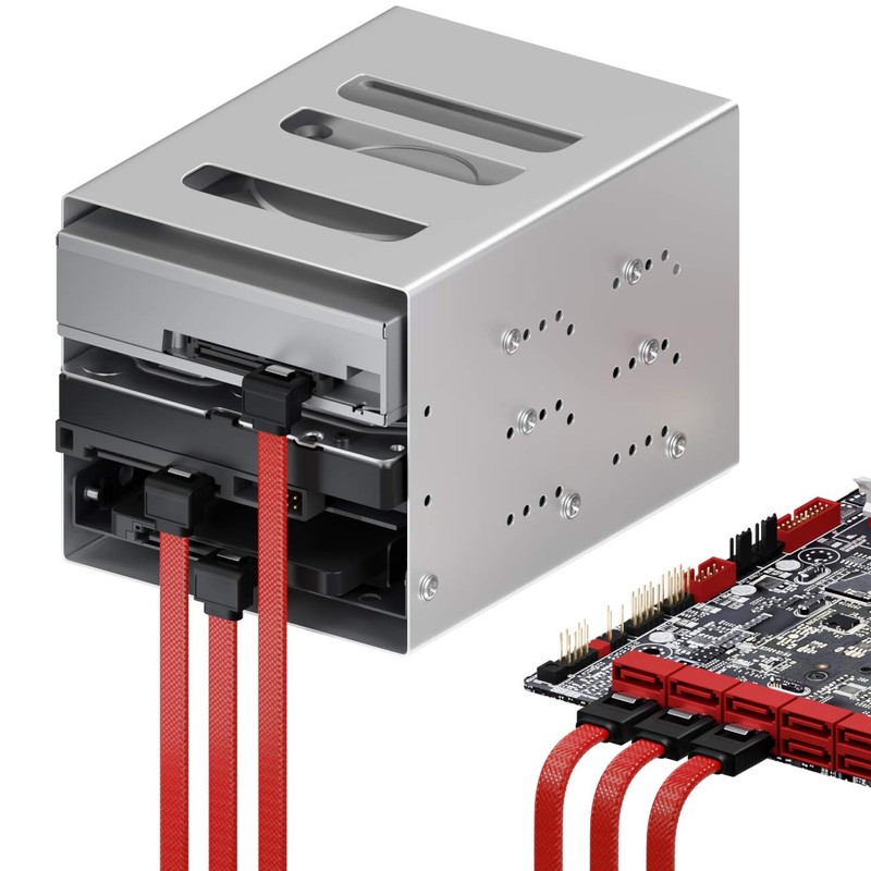 deleyCON 3 x 50 cm SATA 3 Nylon Cable Set