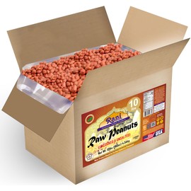 Rani Peanuts, Raw Whole With Skin (uncooked, unsalted) 10lbs (160oz) 4.54kg Box ~ All Natural | Vegan | Kosher | Gluten Friendly | Kosher | Fresh Product of USA ~ Spanish Grade Groundnut/Red-skin