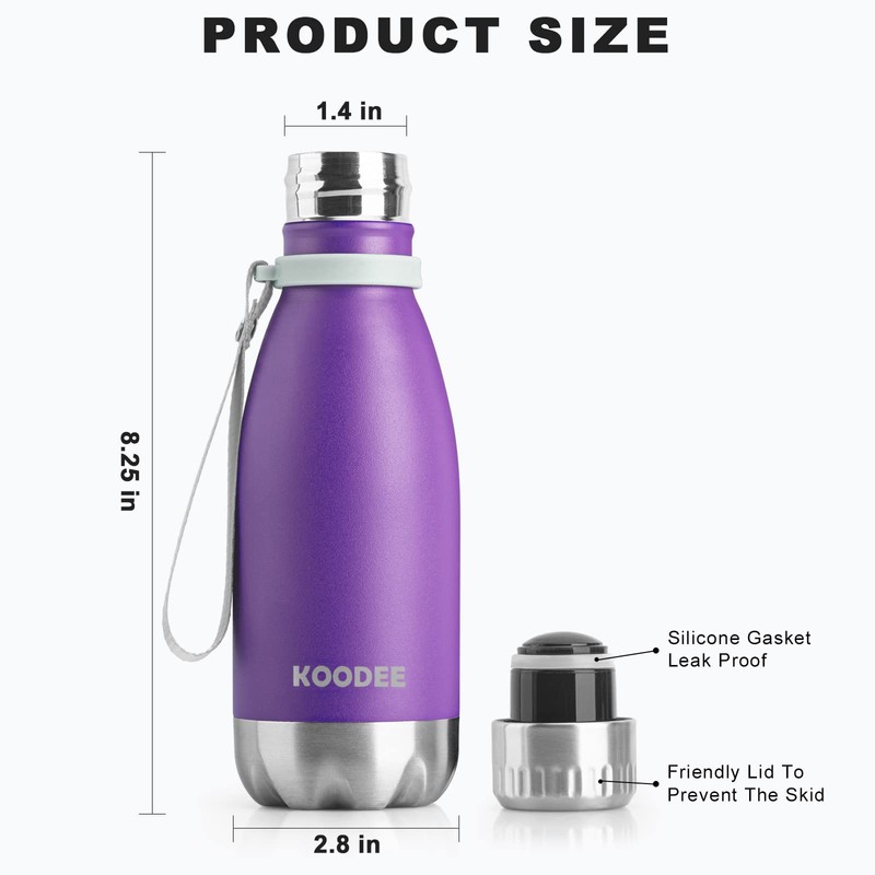 koodee Kids Water Bottle 2 Pack 12 oz Stainless Steel