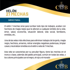 CEB Velón De 21 Mechas Negro