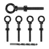Muzata 5 Pack 1/4" x 3" Black Eye Bolts with