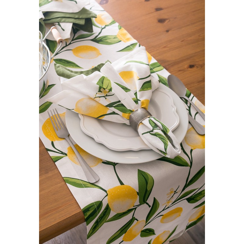 DII Lemon Bliss Tabletop Collection, Table Runner, 14x72