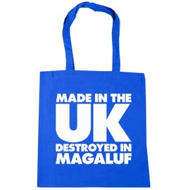 Hippowarehouse Made in the UK Destroyed in Magaluf Tote Shopping Gym Beach Bag 42cm x38cm, 10 litres